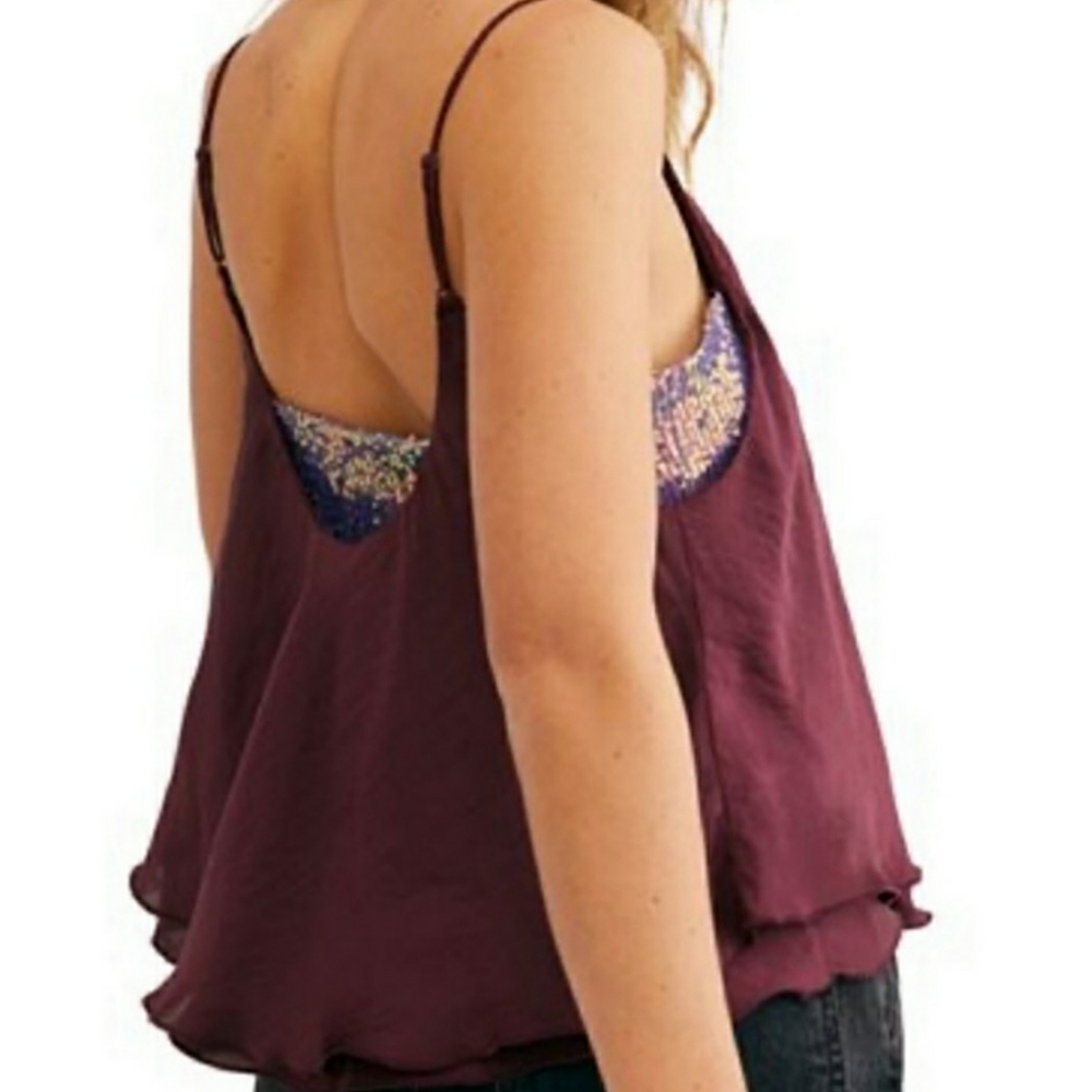 New FREE PEOPLE Turn It On Sequin Camisole sz S